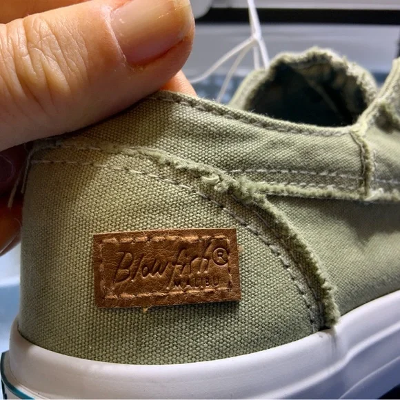 Blowfish Womens Malibu Maxine Green Cotton Canvas Low Top Size 8 Slip On Shoes - Picture 5 of 6